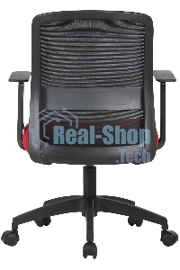 Кресло компьютерное Cactus CS-MC333-BKRD черный, сиденье темно-красный, сетка/ткань, низк.спин. крестов. пластик, пластик черный