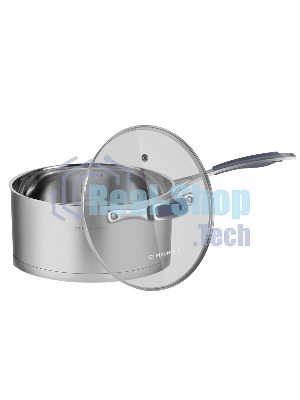 Ковш Maunfeld Madison MF18MS01SP из нержавеющей стали со стеклянной крышкой, 16см, 1,8л.