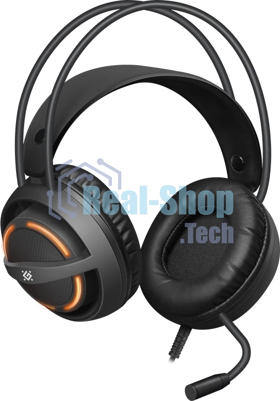 Гарнитура Defender Dexter RG чёрный, проводная, USB / 2 x mini jack 3.5 мм, подсветка