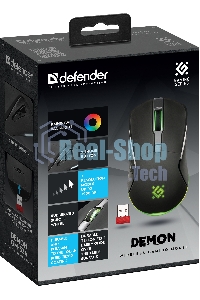 Мышь беспроводная Defender Demon GM-534 черный, 3200 dpi, радиоканал, USB, кнопки - 6