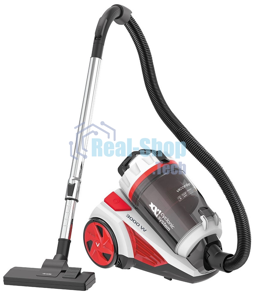 Пылесос Viconte VC-397 белый/красный, 600/3000 Вт, уборка сухая, пылесборник контейнер 2.2 л