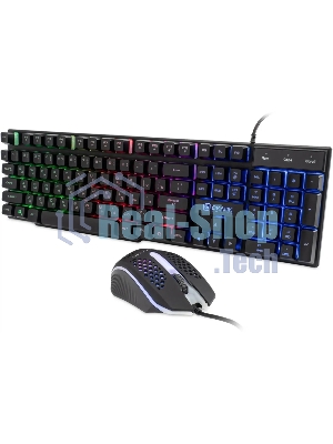 Комплект клавиатура+мышь Oklick 400GMK проводной, USB, 1200 DPI, чёрный