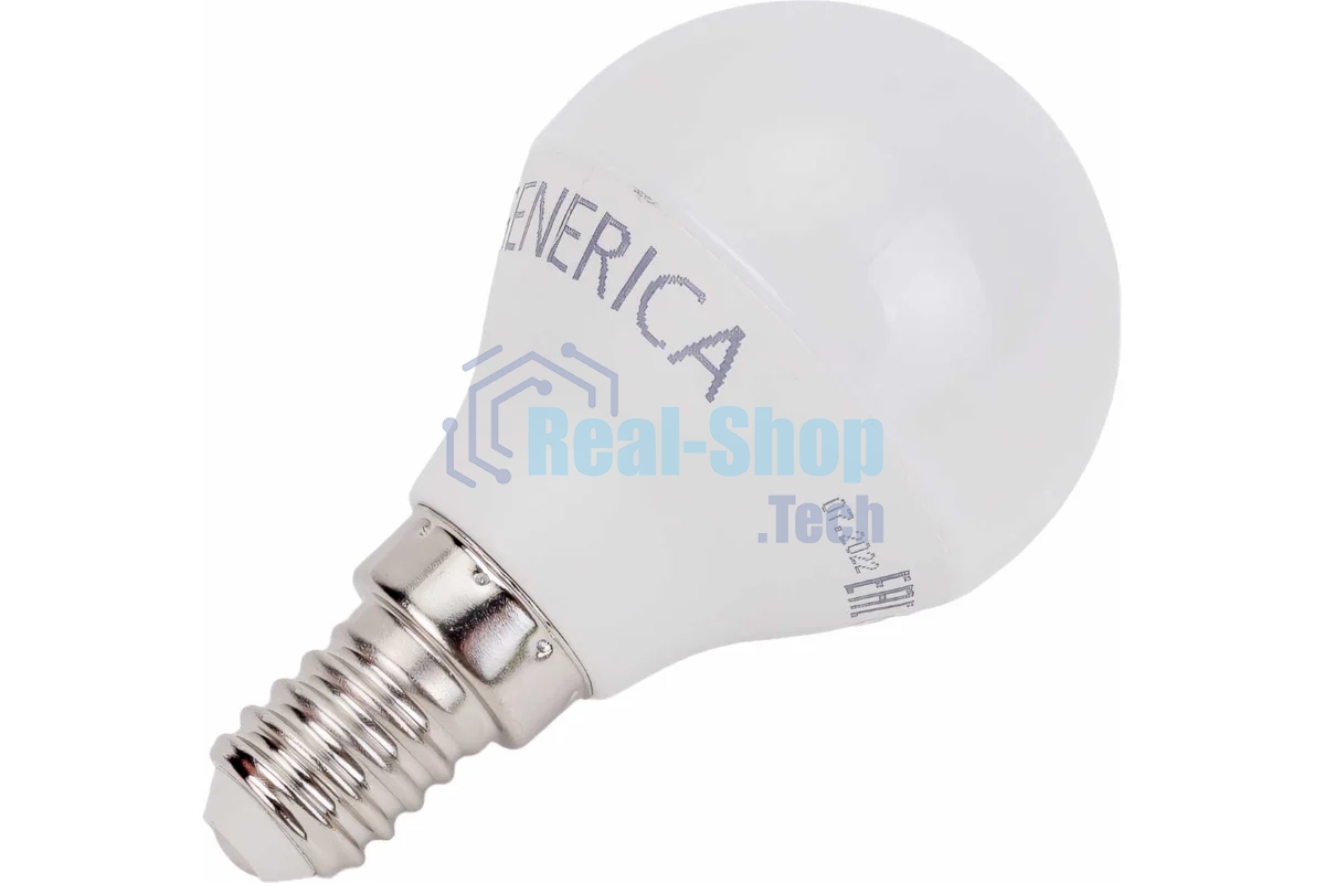 Лампа светодиодная GENERICA LL-G45-10-230-30-E14-G G45 10 Вт шар 3000К E14 230В