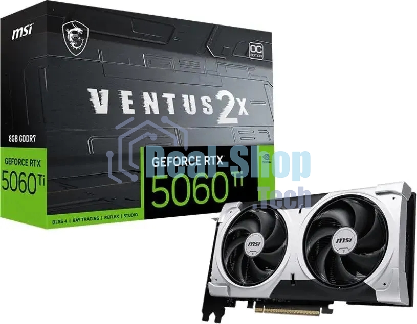 Видеокарта MSI RTX 5060 8G VENTUS 2X OC RTX 5060 8Gb 128bit GDDR7 2527/28000 HDMIx1 DPx3 HDCP Ret