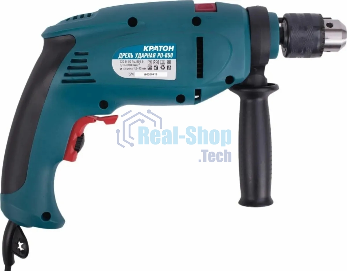 Дрель ударная Кратон PD-850 850Вт ключевой реверс (3 02 01 010)