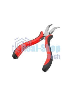 Длинногубцы Matrix Mini, 130 мм, никелированные, изогнутые, авторазжим, двухкомпонентные рукоятки