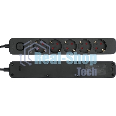 Сетевой фильтр Гарнизон 2.0 EPS-5-B-3 5р, 10А, 3 м, ур.защиты 2+, черный, пакет (21443)