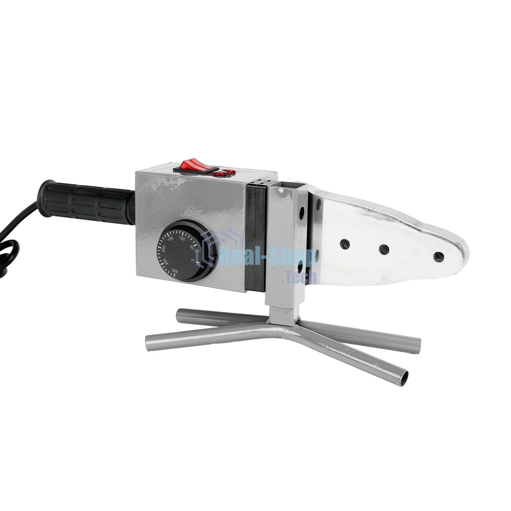 Аппарат для сварки пластиковых труб ПОБЕДА, ПТ-2435, 2 мощных нагревательных элемента, 2435 Вт., 6 насадок, металлический кейс