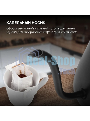 Чайник электрический Hyundai HYK-S5500 0.7 л, 1000 Вт, черный