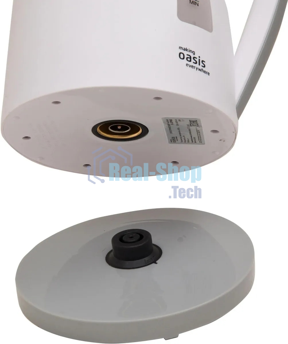 Чайник электрический OASIS K-3PWG белый+серый, 1,7л