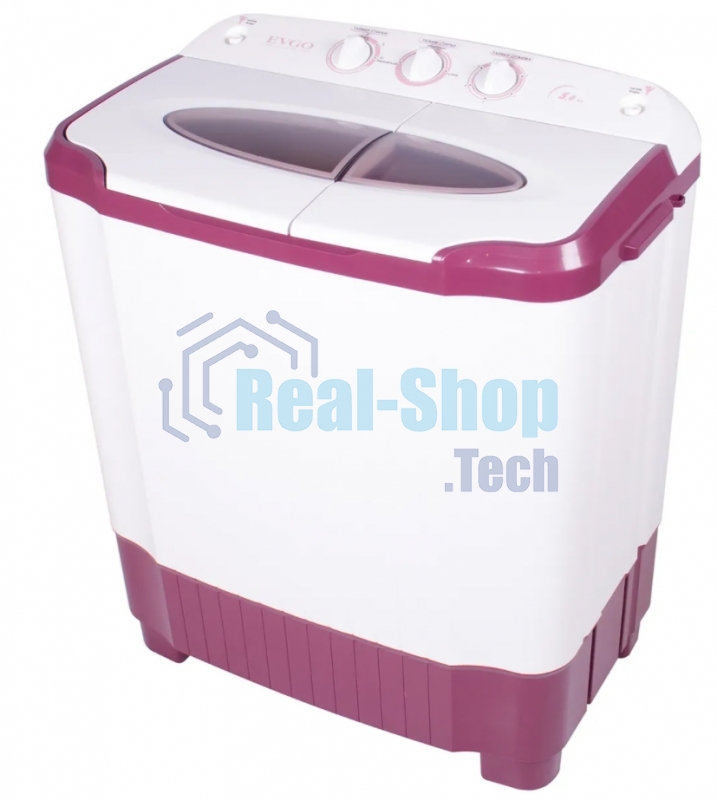 Стиральная машина EVGO WS-50PET белый/красный загр. вертикальная макс.:5 кг 1350 об/мин класс: А+