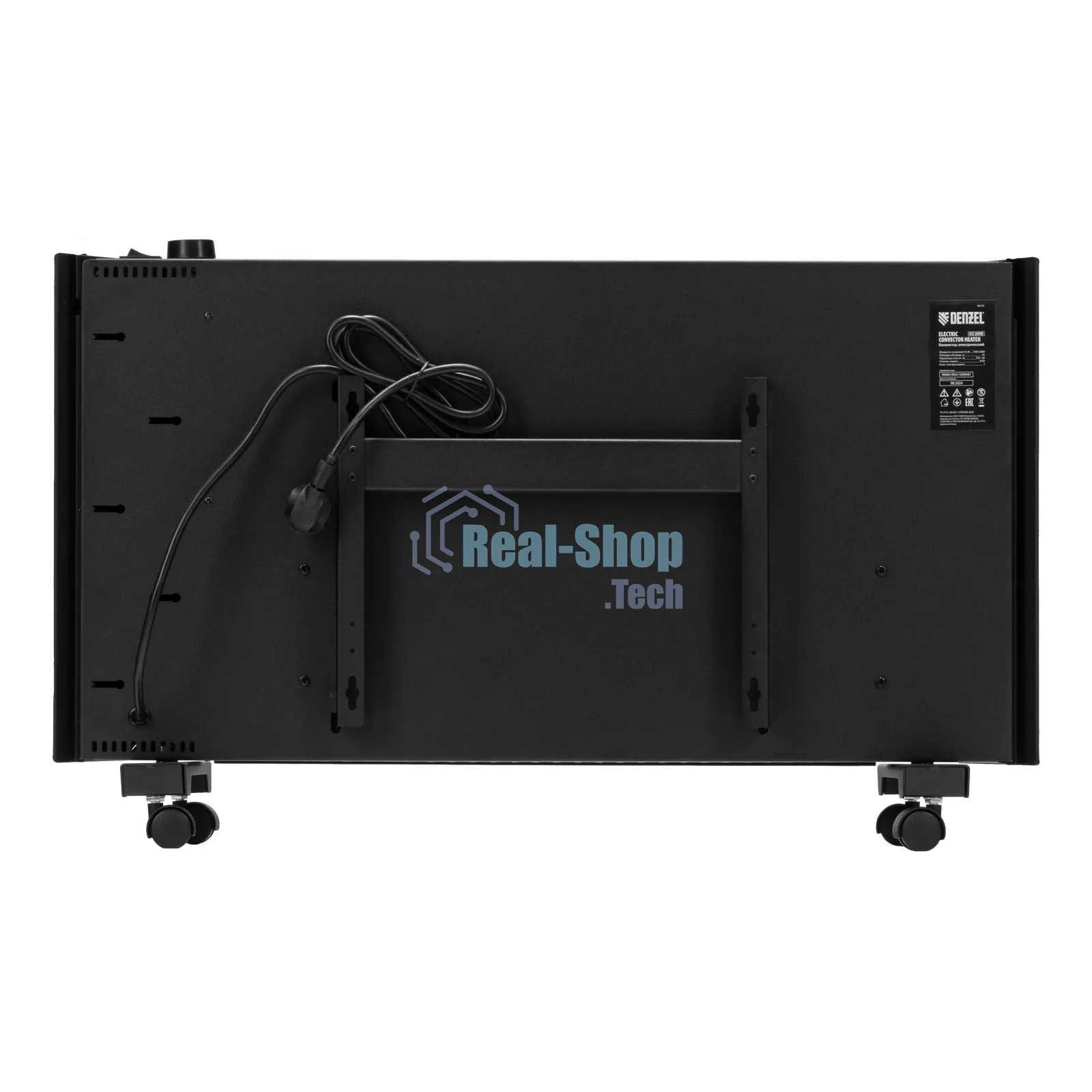Конвектор Denzel XCE-2000B черный, 2000 Вт, 25 м2, термостат