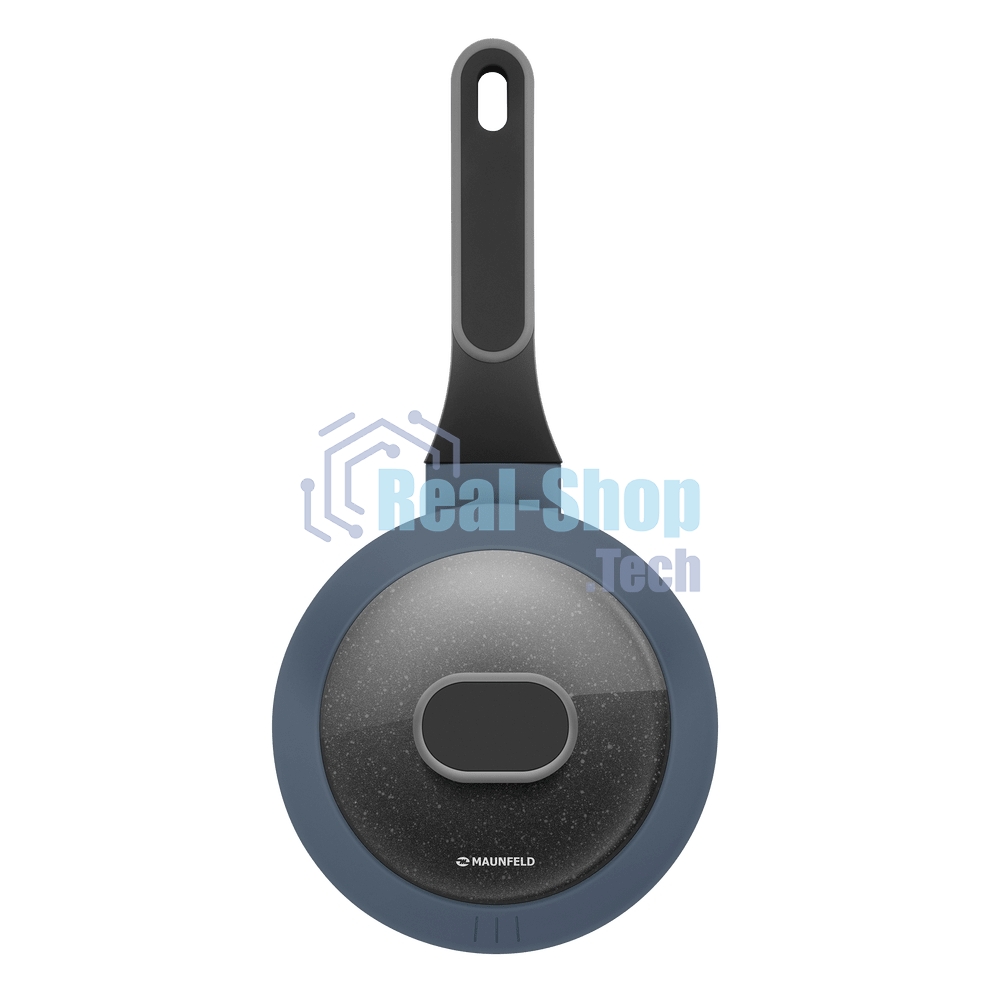 Ковш Maunfeld FRIDA MSP15FA02DG из кованого алюминия со стеклянной крышкой, 16 см, 1,5 л.