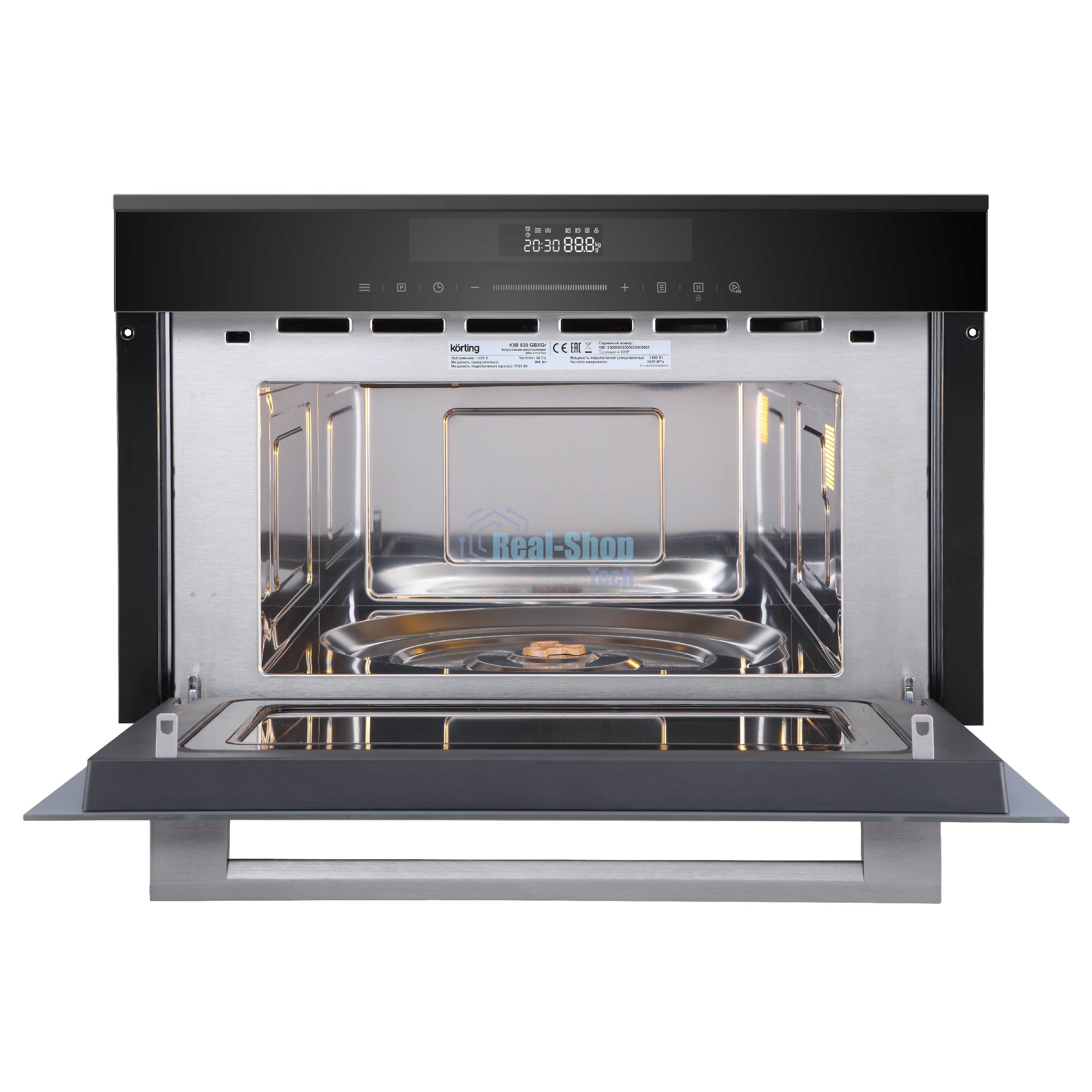 Микроволновая печь встраиваемая Korting KMI 830 GNBX черный, 34 л, 900 Вт, переключатели - сенсор