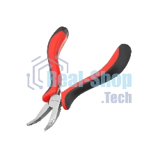 Длинногубцы Matrix Mini, 130 мм, никелированные, изогнутые, авторазжим, двухкомпонентные рукоятки