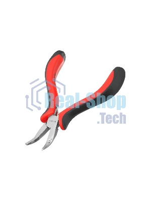 Длинногубцы Matrix Mini, 130 мм, никелированные, изогнутые, авторазжим, двухкомпонентные рукоятки