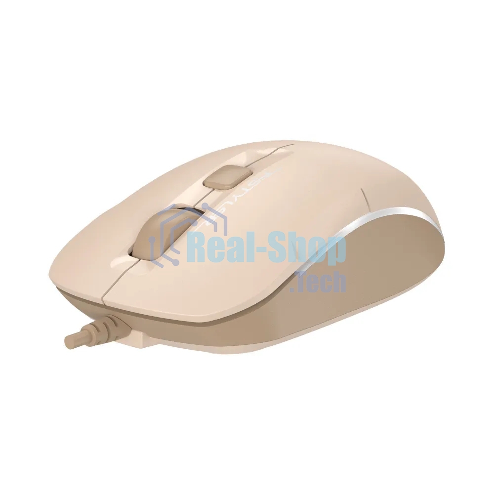 Мышь проводная A4Tech Fstyler FM26 бежевый/коричневый оптическая (2000dpi) USB для ноутбука (4but)