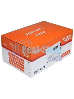 Настенный стабилизатор напряжения SMARTWATT AVR SLIM 1500RW (100W - 260W, 1500VA, 1.5 кВт, 50 Гц, розеток - 2, LED-диспл