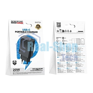 Сетевое зарядное устройство BOROFONE (6941991122699) BAS73A 1Type-C 3.0A PD20W черный