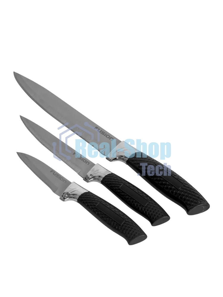 Набор кухонных ножей Fusion SK-3004 3 шт, черный