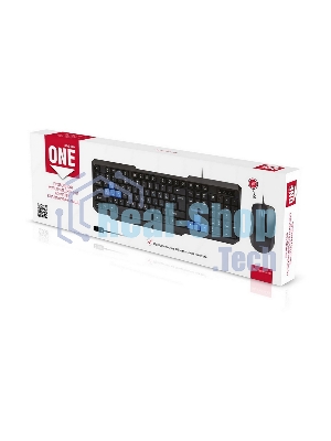 Проводной мультимедийный комплект клавиатура+мышь Smartbuy ONE черно-синий (SBC-230346-KB)