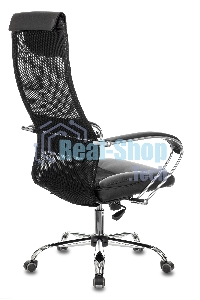 Кресло руководителя Бюрократ CH-608SL/BLACK TW-01 TW-11 черный, искусст.кожа/ткань, крестовина хром, спинка сетка