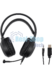 Гарнитура проводная с микрофоном Оклик HS-L300G Black черный 2.2м мониторные USB оголовье (1796949)