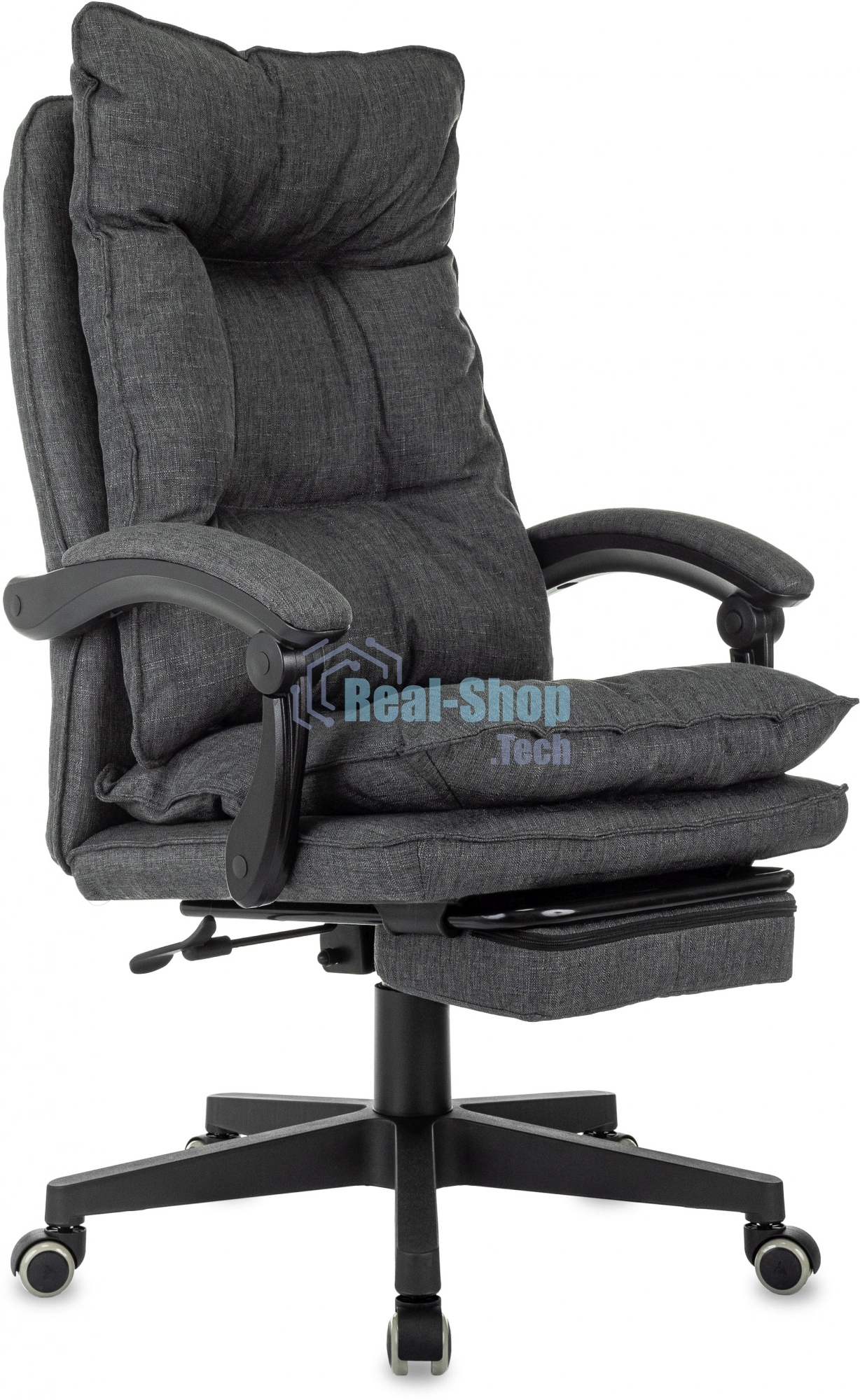 Кресло руководителя Бюрократ CH-820MSG-F темно-серый 38-417 крестов. пластик, подст. для ног