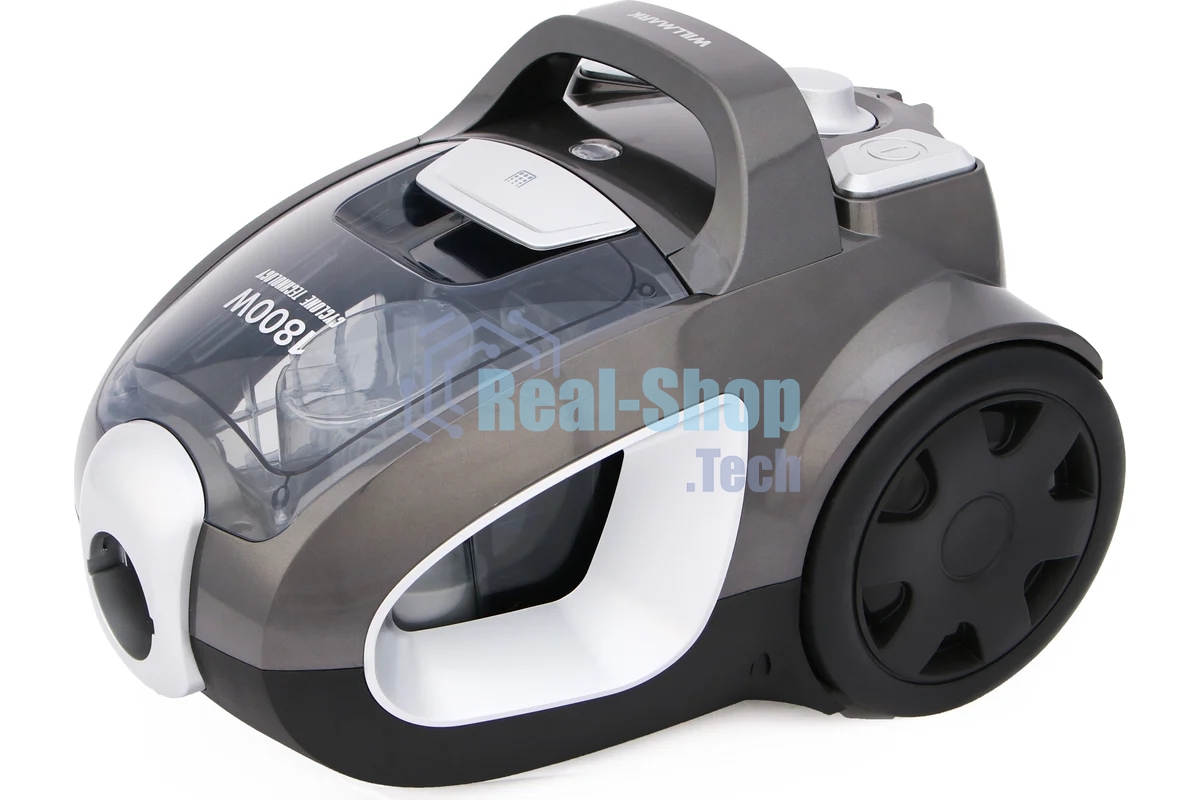 Пылесос Willmark VC-1865CY черно-серый, 380/1800 Вт, уборка сухая, пылесборник контейнер 2 л