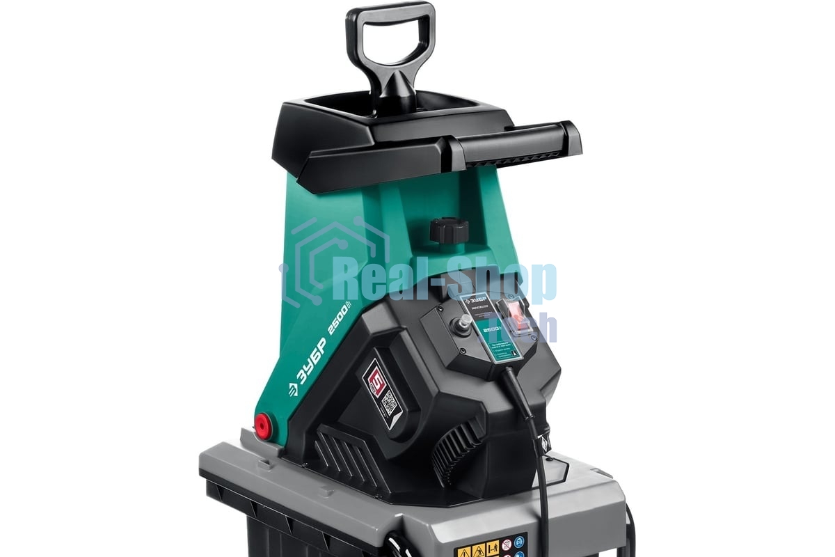 Измельчитель садовый электрический Зубр ЗИЭ-40-2500 р/с 40 мм, контейнер 50 л, 2500 Вт