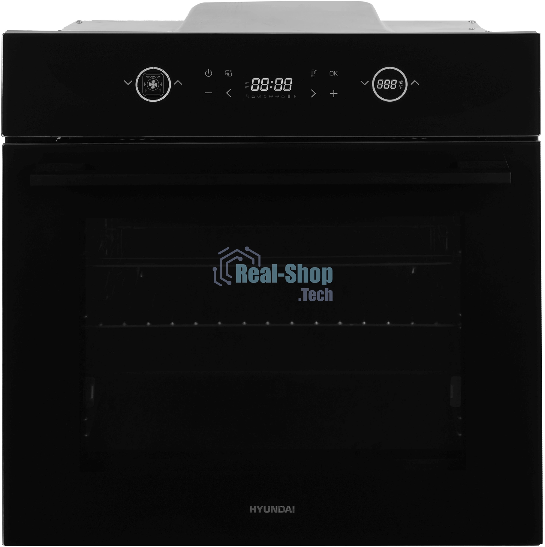 Духовой шкаф Электрический Hyundai HEO 6752 BG черное стекло