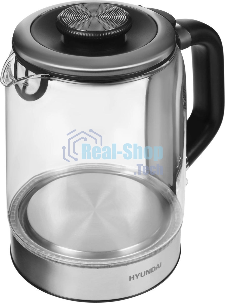 Чайник электрический Hyundai HYK-G5501 1.7 л, 2200 Вт, серебристый/черный