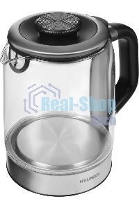 Чайник электрический Hyundai HYK-G5501 1.7 л, 2200 Вт, серебристый/черный