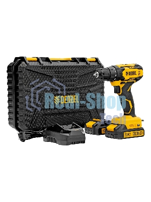 Дрель-шуруповерт аккумуляторная Denzel CDQ-20, 20В, 2 АКБ, Кейс