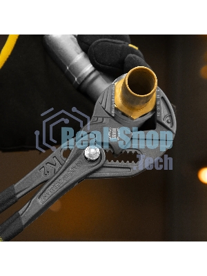 Клещи переставные Denzel кнопочный механизм, обливные рукоятки, сантехнические, 250 мм