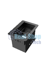 Прямоугольный металлический корпус Wize Pro WRTS-06BOX-B для модульной системы врезного лючка в стол с убирающейся крышкой для установки до 6 модулей-вставок, преустановленная рамка, черный