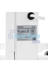 Конвектор Oasis VK-10 белый, 1000 Вт, 15 м2, термостат