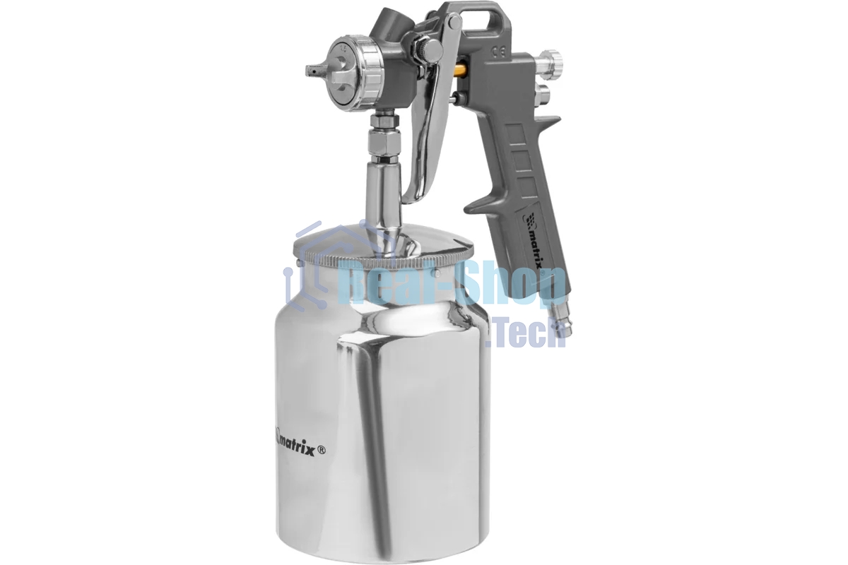 Краскопульт пневматический Matrix с нижним бачком v=10k + сопладиаметром 1.2 1.5 и 1.8мм
