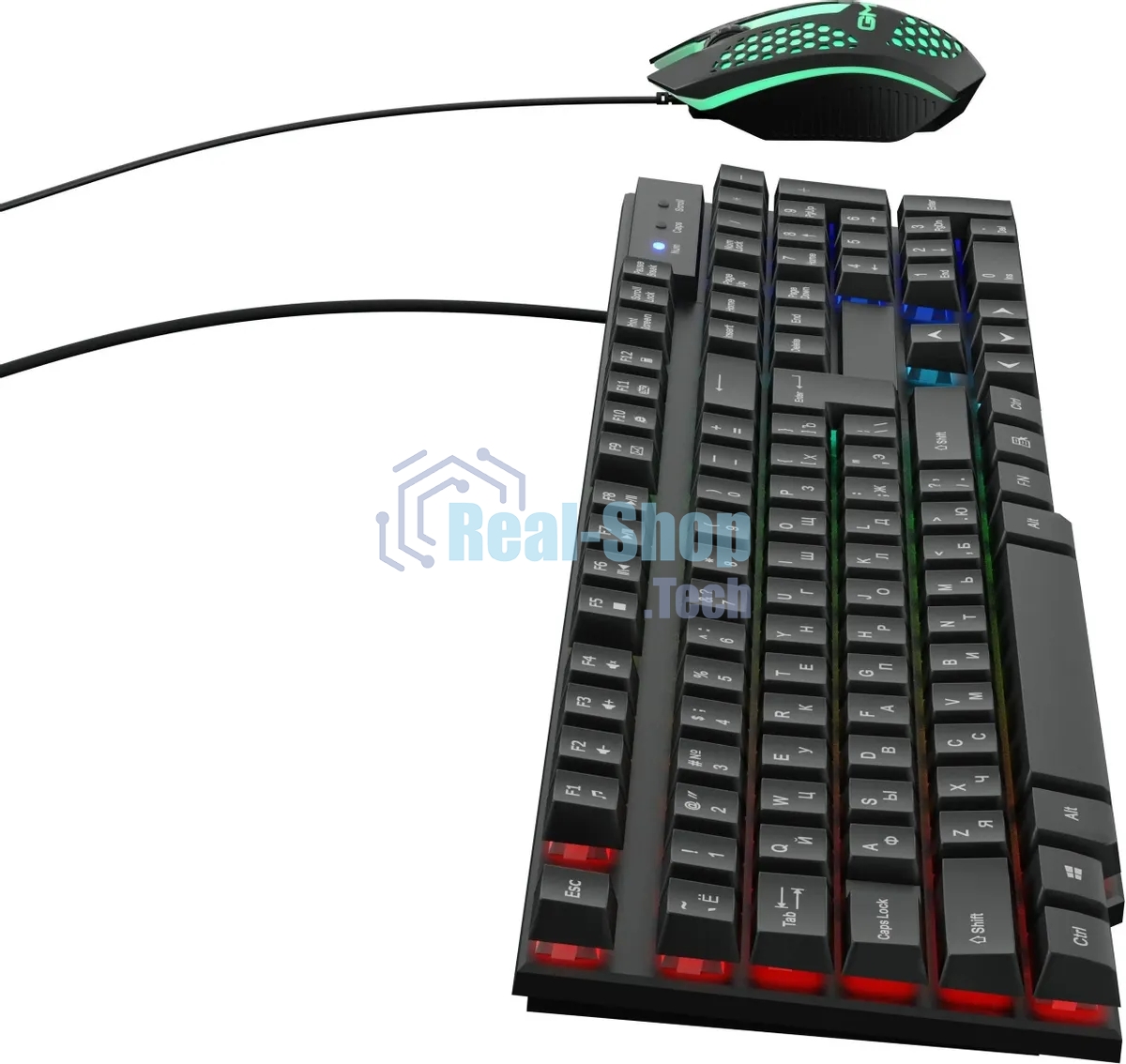 Комплект клавиатура + мышь Оклик GMNG 400GMK клав:черный мышь:черный USB