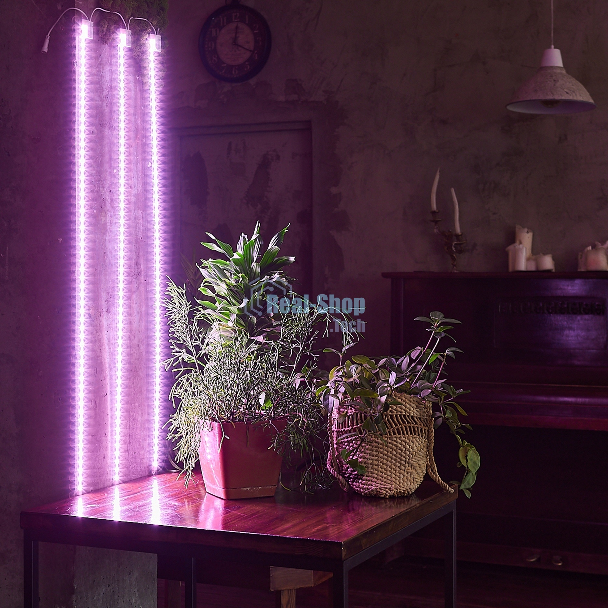 Светильник для растений светодиодный Uniel линейный ULY-P91-20W/SPFR/K IP65 AC220V CLEAR KIT03 1200мм. Спектр для фотосинтеза. В составе набора из 3-х штук.