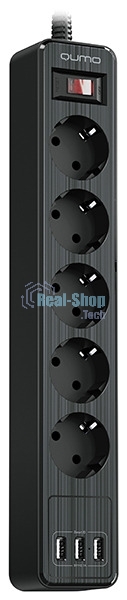 Сетевой фильтр QUMO Power Bar 5SP4U (P-0005), черный