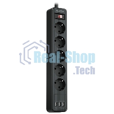 Сетевой фильтр QUMO Power Bar 5SP4U (P-0005), черный