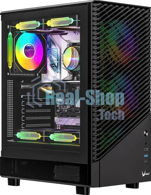 Компьютерный корпус Aerocool/Formula Mana Geometry черный без БП ATX 3x120мм 1xUSB 3.0 1xUSB3.1 audio bott PSU