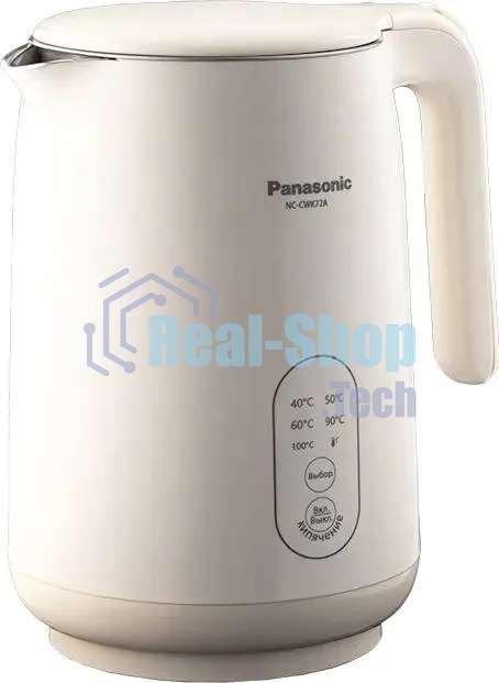 Чайник электрический Panasonic NC-CWK72A 1.5 л, 1500 Вт, полупропилен/нержавеющая сталь, бежевый
