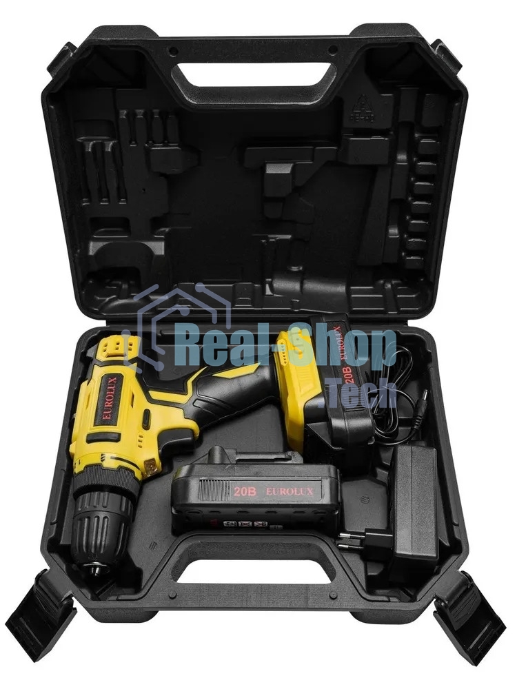 Дрель-шуруповерт аккумуляторная Eurolux ДА-20DU-2