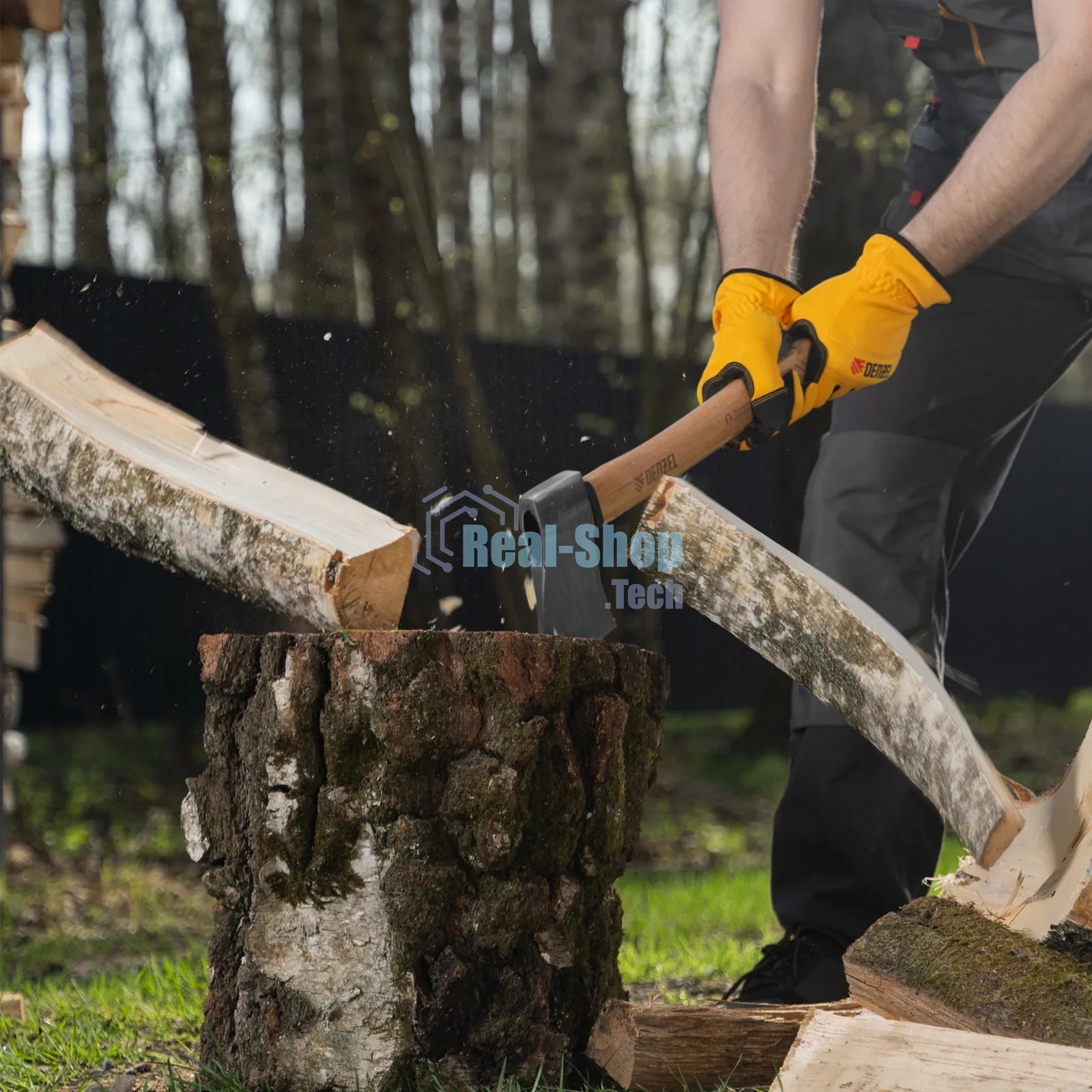 Топор кованый Denzel 900 г, американский тип, буковая рукоятка, 430мм, EFP