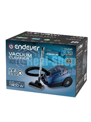 Пылесос Endever SkyClean VC-252 синий/серый, 350/1800 Вт, уборка сухая, пылесборник мешок 2.5 л