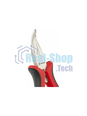 Длинногубцы Matrix Mini, 130 мм, никелированные, изогнутые, авторазжим, двухкомпонентные рукоятки