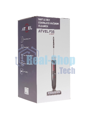 Пылесос вертикальный Atvel F16 Upright серый/красный, питание от аккумулятора, 150 Вт, уборка влажная/сухая, пылесборник 0.45 л