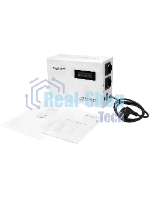 Настенный стабилизатор напряжения SMARTWATT AVR SLIM 1500RW (100W - 260W, 1500VA, 1.5 кВт, 50 Гц, розеток - 2, LED-диспл